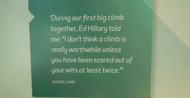 A saying of Sir Edmund Hillary shown in the Aoraki information centre