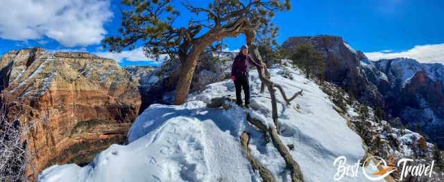 Just one hiker and the photographer on the top