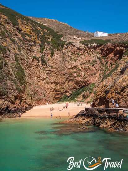 Praia da Berlenga Grande with few visitors in the morning.