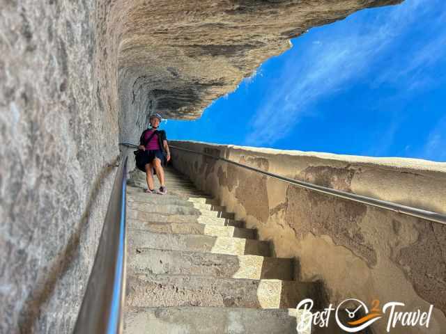 The view from the bottom of the staircase up 