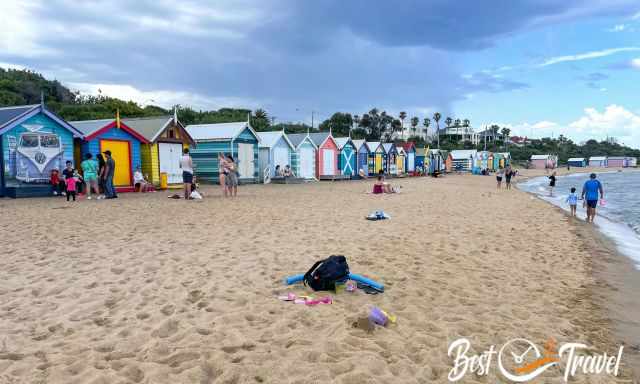 Beach life at Brighton with ramblers and kids