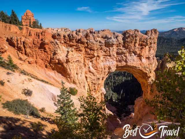 An Arch Rock in Bryce on 8,627 feet elevation