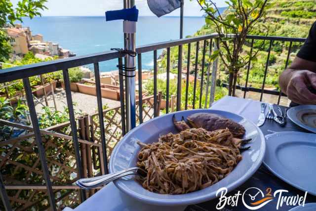 Our lunch and outdoor seating on the terrace.