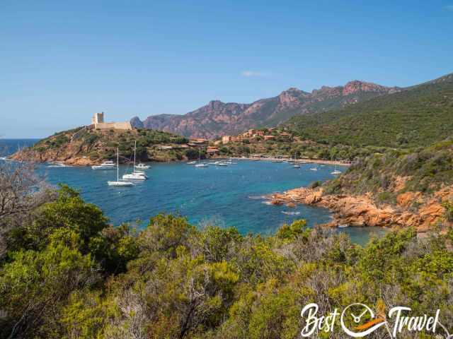 Girolata and the turquoise bay.