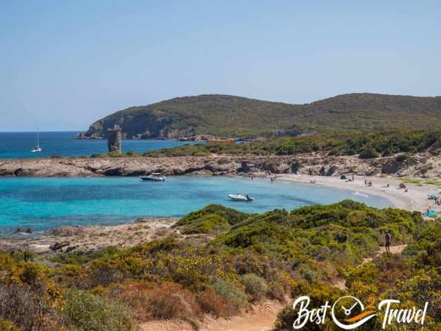 The coastal path Sentier des Douaniers and a Genoise Tower