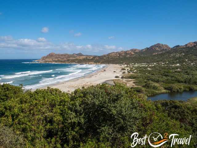 View to Ostriconi beach from on old road