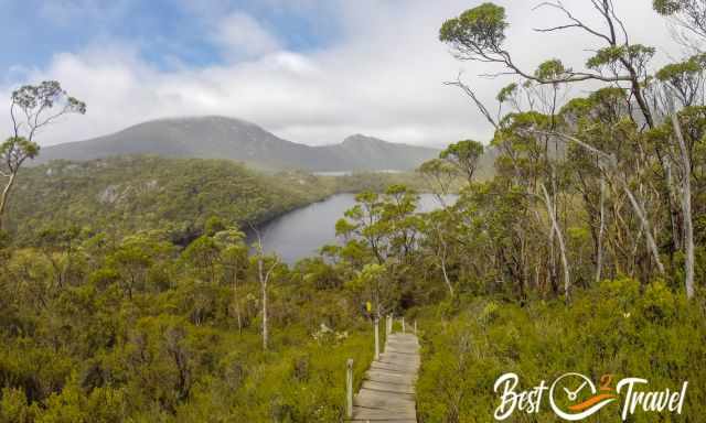 The spectacular view from higher elevation down to the lakes.