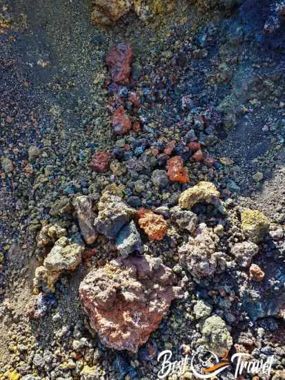 The various volcanic rocks on Etna.