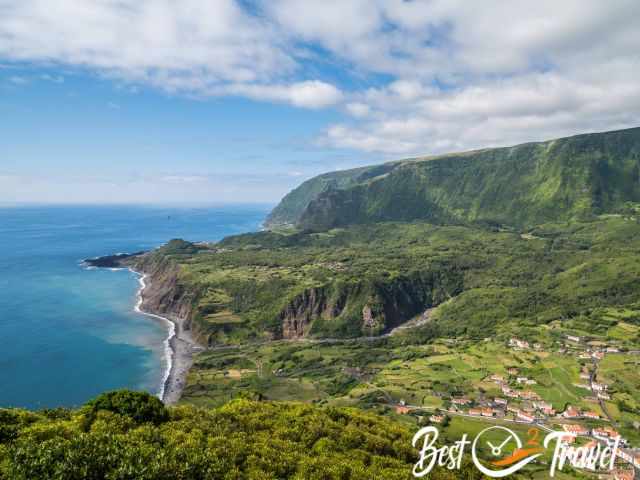 Viewpoint to the lush green vegetation and west coast of Flores