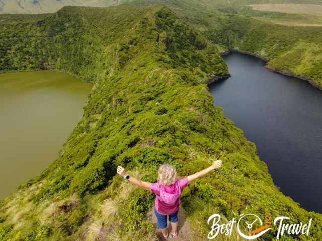 Lake Negra to the left and Lake Comprida to the right and I in the middle