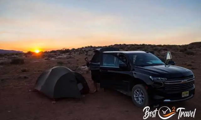 Our remote campsite in the wilderness