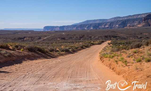 The bumpy and sandy Hole in the Rock Road