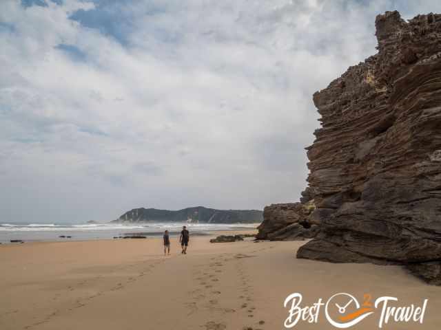 Two beach walkers on Myoli Beach