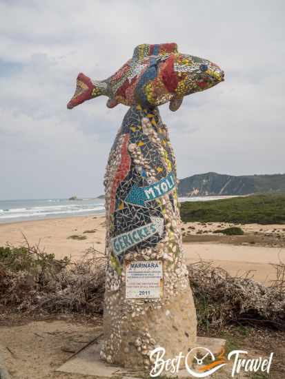 A mosaic fish at the lagoon mouth