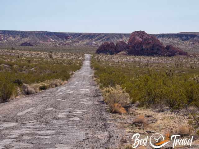 A bumpy but paved road close to Whitney Pocket