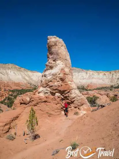 A hiker on the Angel's Palace Trail.