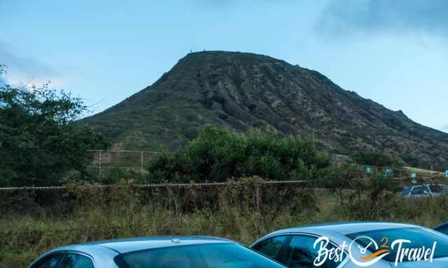 View to Koko Head Crater and the steep stairs from the distance