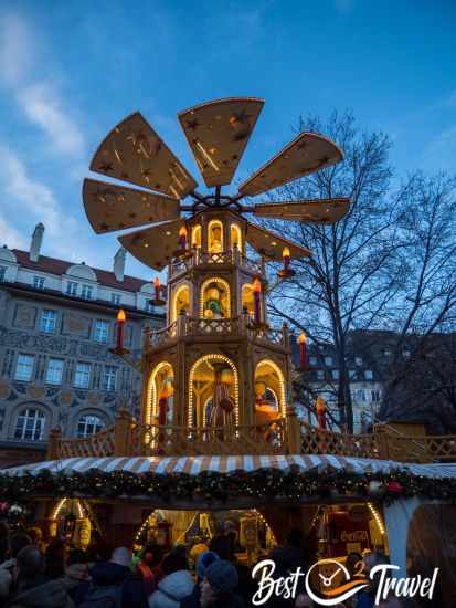 The Christmas market and a Christmas pyramid.