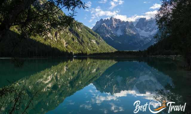 The dolomites shimmering in Lake Dürrensee