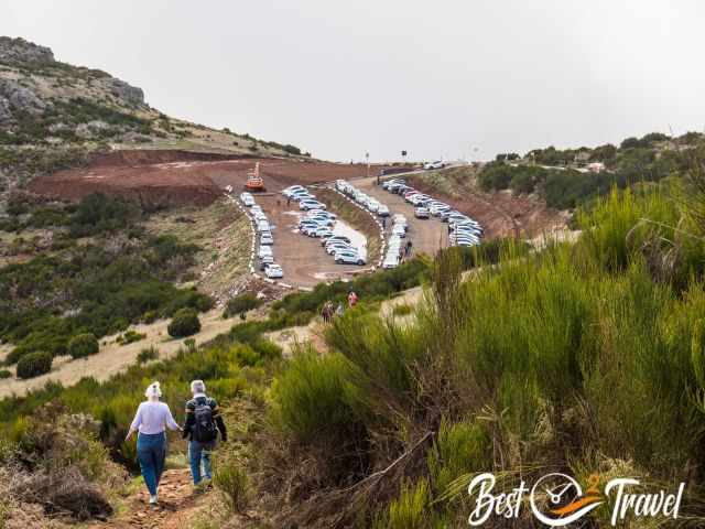 The new parking one km away.