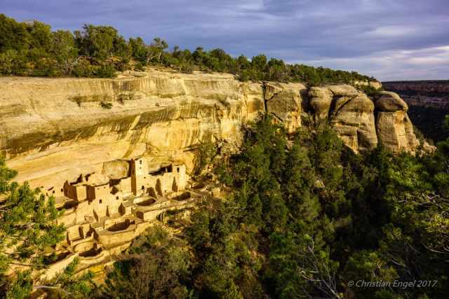 One of the cliff dwellings set on the rocks