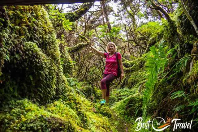 A woman in the pristine nature at Misterios Negros