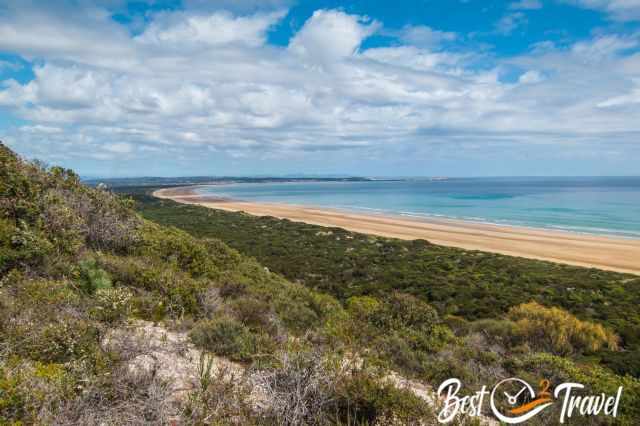 One of the long stretching beaches in Tasmania