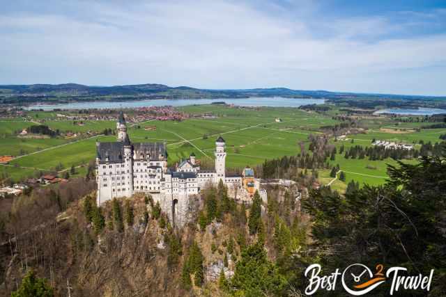 View to Neuschwanstein from the Tegelberg massif