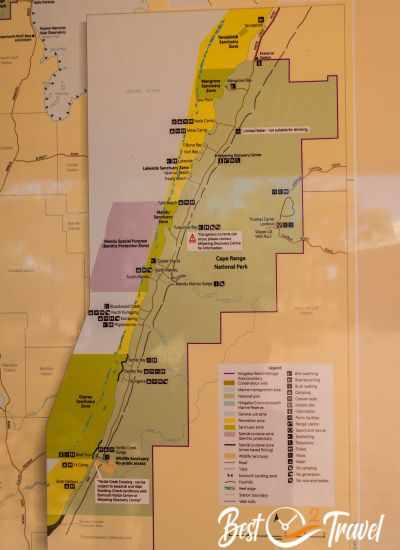 Map Cape Range and all protected zones along the coast