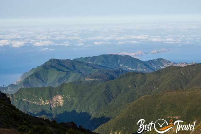 The view to the north east with a few clouds