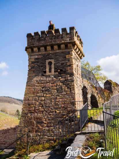 A visitor on top of the Belvedere Tower