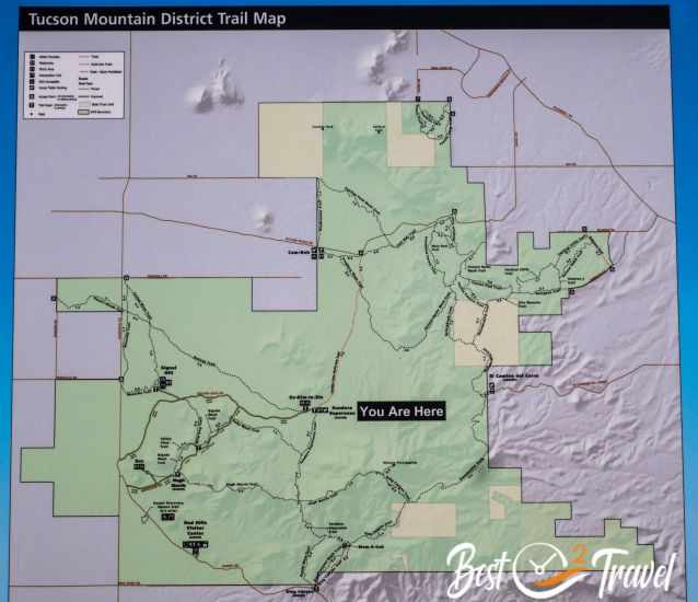 Saguaro - Tucson Mountain District Trail Map