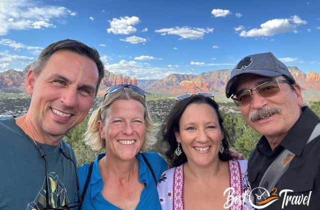 A couple of people at the Sedona airport viewpoint