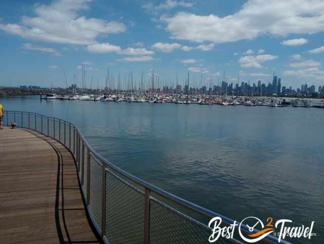 The view from the new pier to the marina.