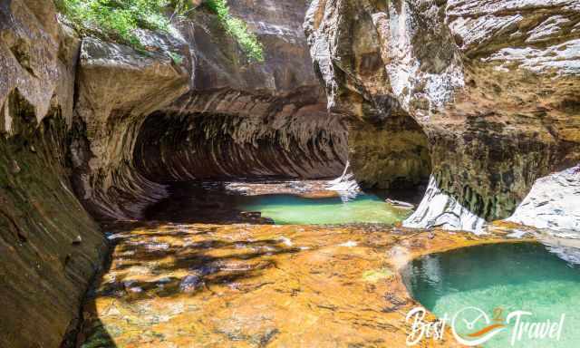 The Subway Cave view from the last pool where you can't continue