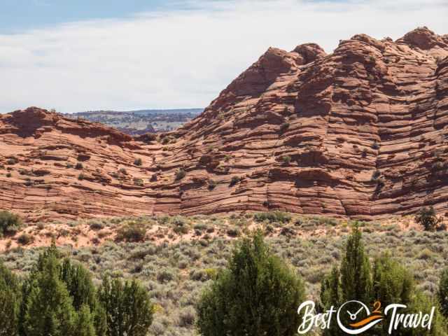 Zoom photo of the steep ascend on the saddle.