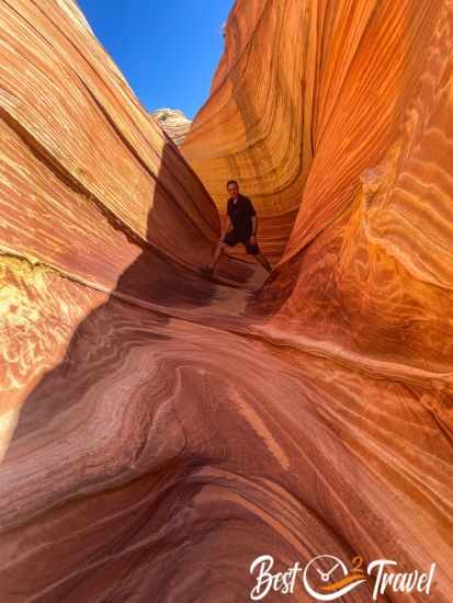 A hiker in the Wave Slot