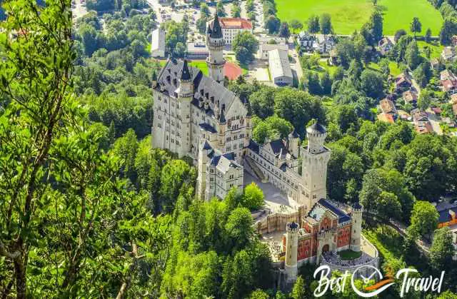 View from Tegelberg massif to Neuschwanstein