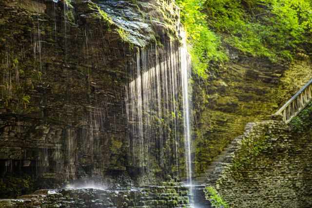 A waterfall at the gorge wall