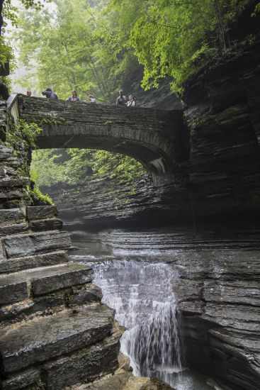 Visitors are on the Mile Point Bridge in Watkins Glen.