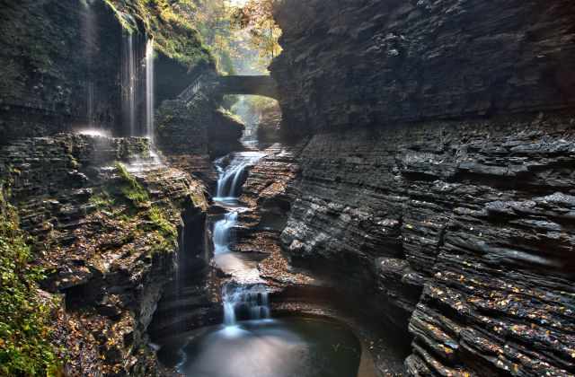 Rainbow Falls and Fall Foliage