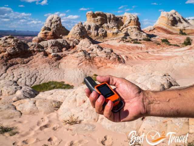 A garmin inreach at White Pocket