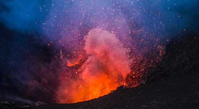 Big explosions in the crater