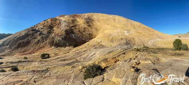 Me in the far distance of the massive Yellow Rock formation.