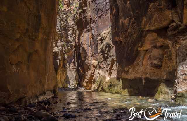 The dark and high walls of the Narrows